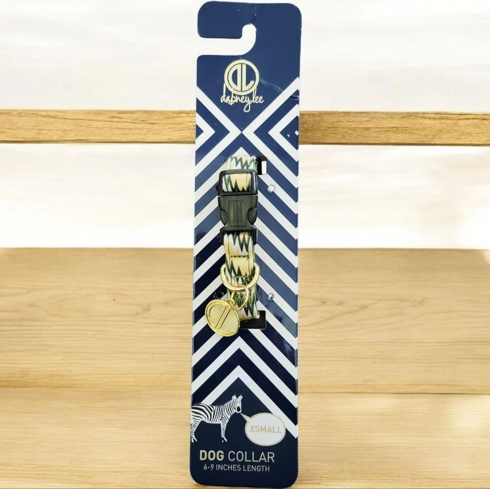 New! Dog Collar by Dabney Lee - Green and Gold XS